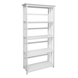 Mission Style 5-Shelf Bookcase - White - WhatYouNeedSales