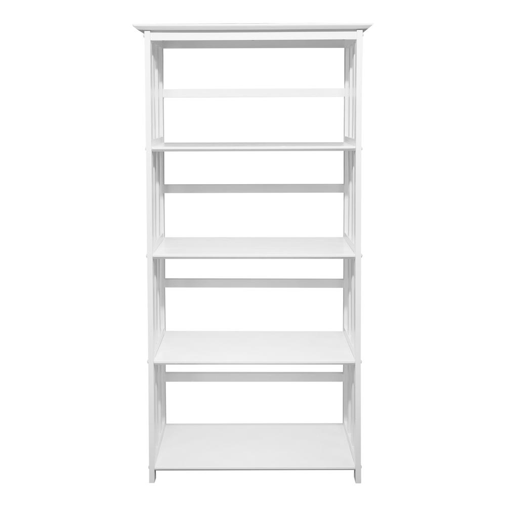 Mission Style 5-Shelf Bookcase - White - WhatYouNeedSales