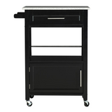 Mitchell Black Kitchen Cart With Granite Top - WhatYouNeedSales