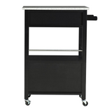 Mitchell Black Kitchen Cart With Granite Top - WhatYouNeedSales