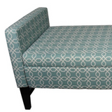 "Modern Aqua Teal Geometric Print Storage Bench" - WhatYouNeedSales