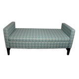 "Modern Aqua Teal Geometric Print Storage Bench" - WhatYouNeedSales