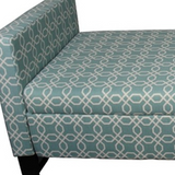 "Modern Aqua Teal Geometric Print Storage Bench" - WhatYouNeedSales