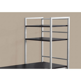 Computer Desk with Five-Tier Storage Shelves in Silver Metal - Ember Workspace - WhatYouNeedSales