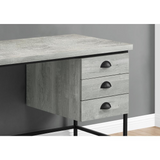 Black Metal Frame with Grey Reclaimed Wood Desk - Ember Workspace - WhatYouNeedSales