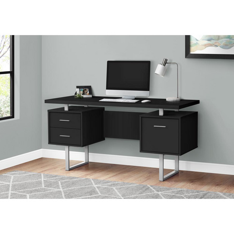 60"L Home Office Computer Desk with Storage Drawers - Ember Workspace - WhatYouNeedSales