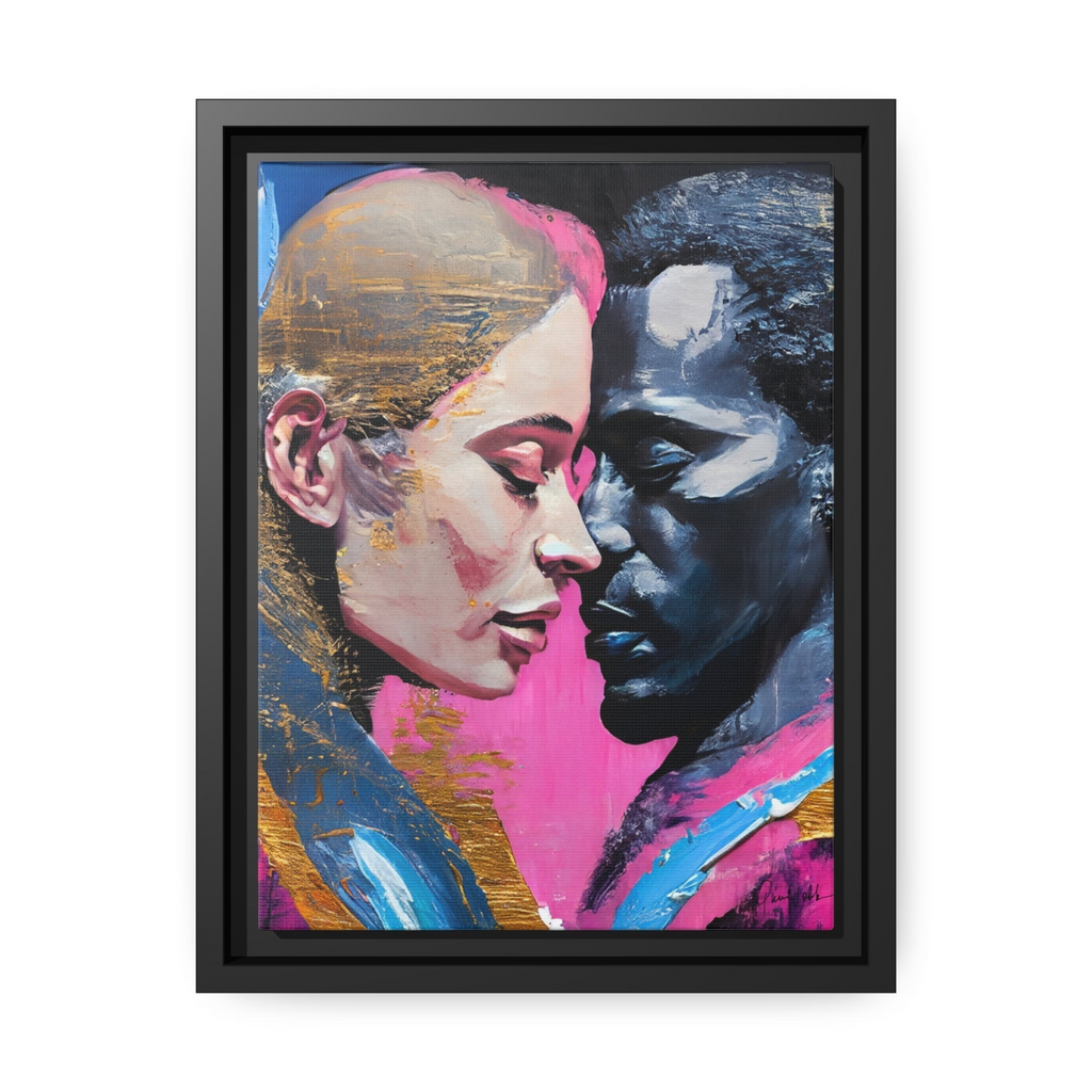 MODERN COUPLE ROMACE PORTRAIT Canvas Wall Art - By QueenNoble - WhatYouNeedSales