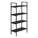 BOOKCASE - 48"H / BLACK / BLACK METAL - WhatYouNeedSales