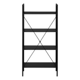 BOOKCASE - 48"H / BLACK / BLACK METAL - WhatYouNeedSales