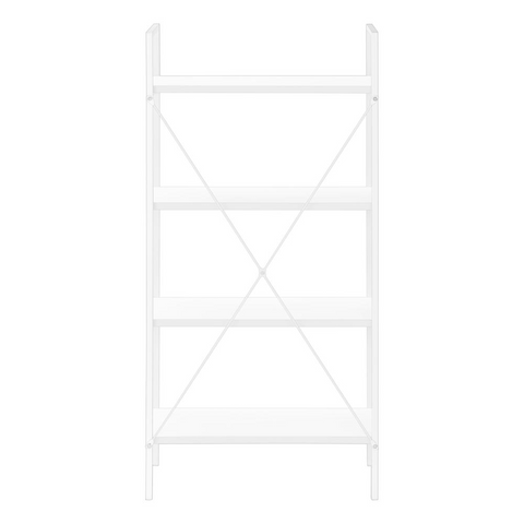 BOOKCASE - 48"H / WHITE / WHITE METAL - WhatYouNeedSales