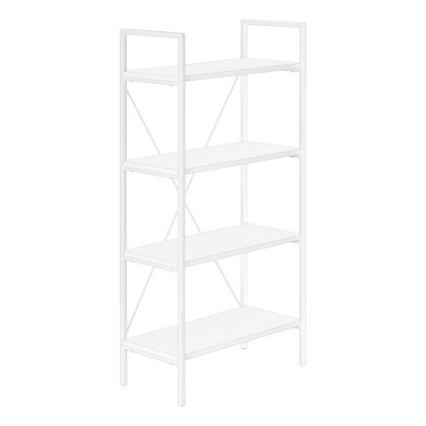 BOOKCASE - 48"H / WHITE / WHITE METAL - WhatYouNeedSales