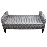 "Modern Gray and White Chevron Print Storage Bench" - WhatYouNeedSales