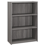 BOOKCASE - 36"H / GREY WITH 3 SHELVES - WhatYouNeedSales