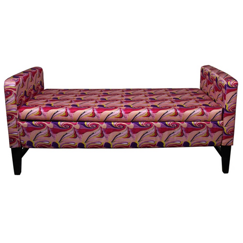 "Modern Hot Pink and Purple Abstract Print Storage Bench" - WhatYouNeedSales