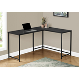 L-Shaped Corner Computer Desk, 58"L, Metal Frame, Black - Ember Workspace - WhatYouNeedSales