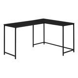 L-Shaped Corner Computer Desk, 58"L, Metal Frame, Black - Ember Workspace - WhatYouNeedSales