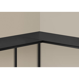 L-Shaped Corner Computer Desk, 58"L, Metal Frame, Black - Ember Workspace - WhatYouNeedSales