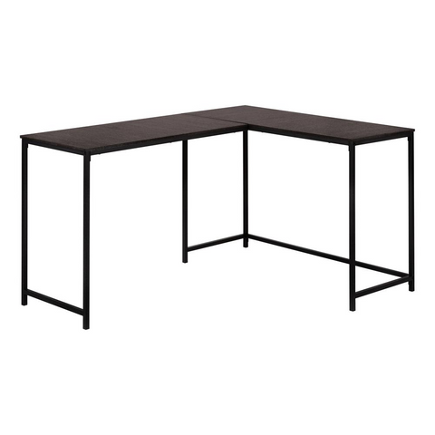 Espresso Top With Black Metal Corner COMPUTER DESK - Ember Workspace - WhatYouNeedSales