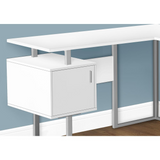 White and Silver Metal Corner Computer Desk - Ember Workspace - WhatYouNeedSales