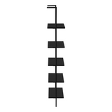 BOOKCASE - 72"H LADDER BLACK / BLACK METAL - WhatYouNeedSales