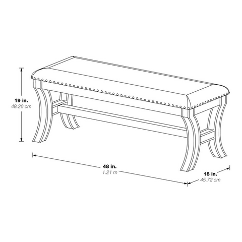 Monaco 48" Bench, Grey Geo/Antique Grey - WhatYouNeedSales