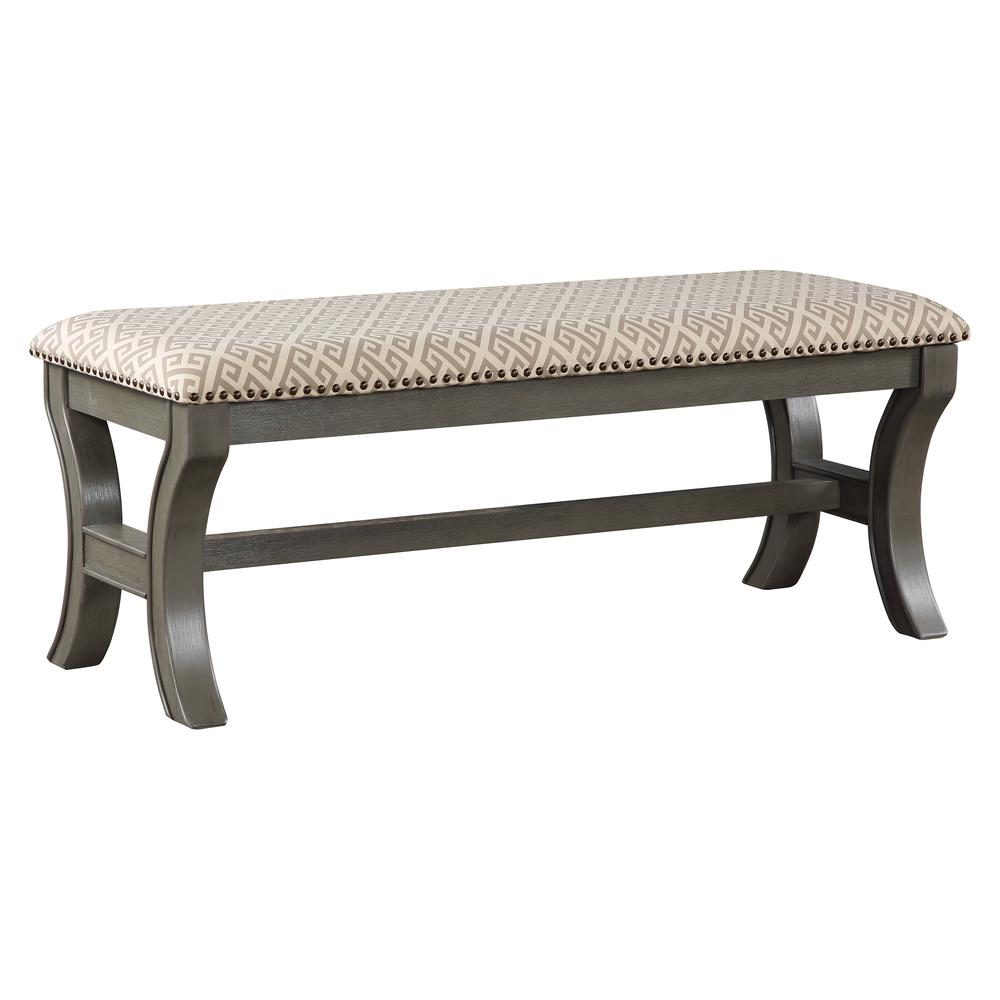 Monaco 48" Bench, Grey Geo/Antique Grey - WhatYouNeedSales