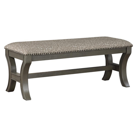 Monaco 48" Bench, Grey Giraffe/Antique Grey - WhatYouNeedSales