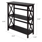 Montego 3-Shelf Bookcase-Espresso - WhatYouNeedSales