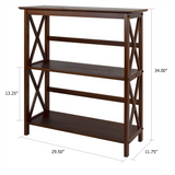 Montego 3-Shelf Bookcase-Walnut - WhatYouNeedSales