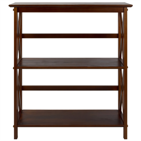 Montego 3-Shelf Bookcase-Walnut - WhatYouNeedSales