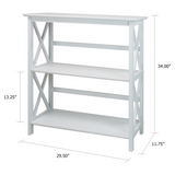 Montego 3-Shelf Bookcase-White - WhatYouNeedSales