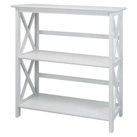 Montego 3-Shelf Bookcase-White - WhatYouNeedSales