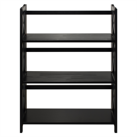 Montego 3-Shelf Folding Bookcase -Black - WhatYouNeedSales