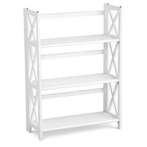 Montego 3-Shelf Folding Bookcase - White - WhatYouNeedSales