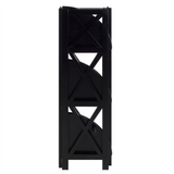 Montego 4-Shelf Corner Folding Bookcase-Black - WhatYouNeedSales