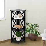 Montego 4-Shelf Corner Folding Bookcase-Black - WhatYouNeedSales