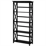 Montego 5-Shelf Bookcase-Black - WhatYouNeedSales