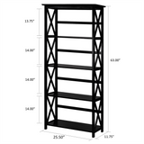 Montego 5-Shelf Bookcase-Black - WhatYouNeedSales