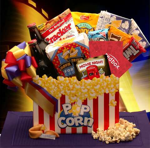 Movie Night Mania Blockbuster Gift Box - movie night gift baskets -  movie night - movie night gift baskets for families - WhatYouNeedSales