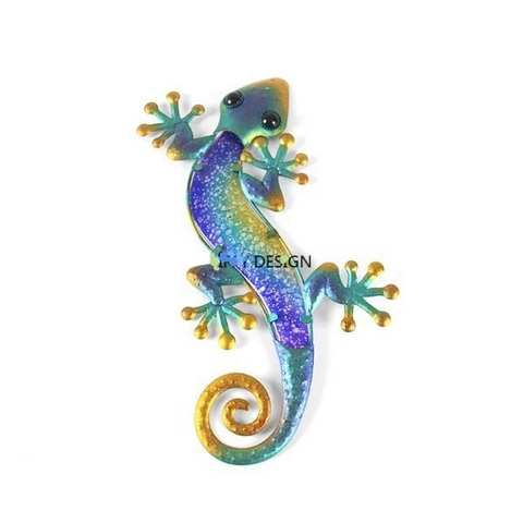 Multi-coloured Gecko Metal Wall Art - WhatYouNeedSales