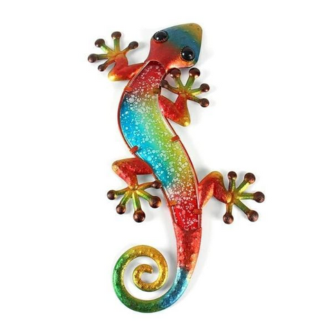 Multi-coloured Gecko Metal Wall Art - WhatYouNeedSales