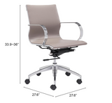 Mushroom Ergonomic Conference Room Low Back Rolling Office Chair - WhatYouNeedSales