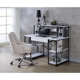 Music Recording Studio Desk, White & Black 92879 - WhatYouNeedSales