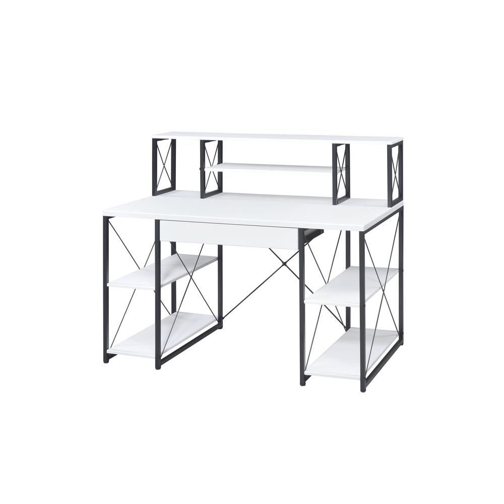 Music Recording Studio Desk, White & Black 92879 - WhatYouNeedSales