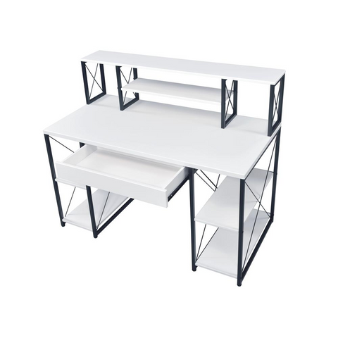 Music Recording Studio Desk, White & Black 92879 - WhatYouNeedSales