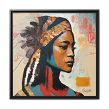 Native Indian Lady Portrait Canvas Wall Art With Frame - WhatYouNeedSales