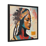 Native Indian Lady Portrait Canvas Wall Art With Frame - WhatYouNeedSales