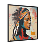 Native Indian Lady Portrait Canvas Wall Art With Frame - WhatYouNeedSales