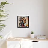 Native Indian Lady Portrait Canvas Wall Art With Frame - WhatYouNeedSales