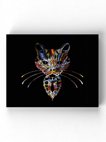 Neon Cat Wrapped Canvas -Image by Shutterstock - WhatYouNeedSales